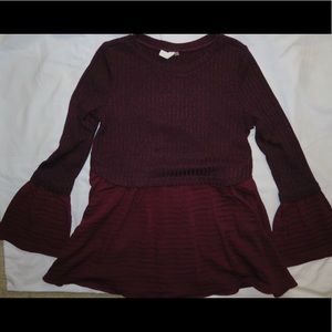 Pink Blush Burgundy Maternity Sweater - Size S
